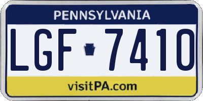 PA license plate LGF7410
