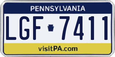 PA license plate LGF7411