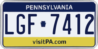 PA license plate LGF7412