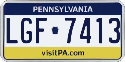 PA license plate LGF7413