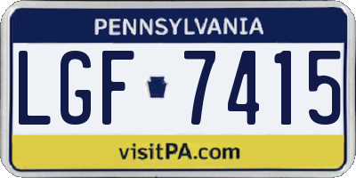 PA license plate LGF7415