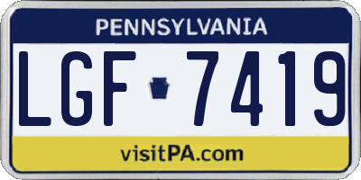 PA license plate LGF7419