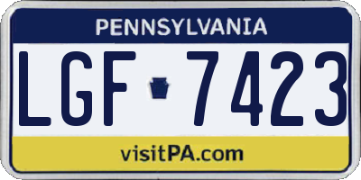 PA license plate LGF7423
