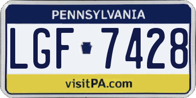 PA license plate LGF7428