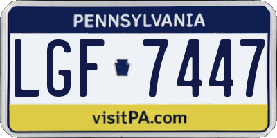 PA license plate LGF7447