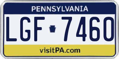 PA license plate LGF7460