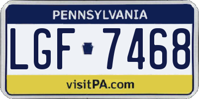 PA license plate LGF7468