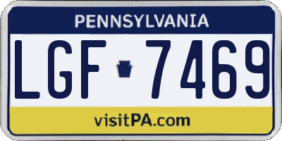 PA license plate LGF7469