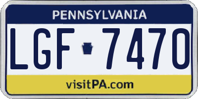 PA license plate LGF7470