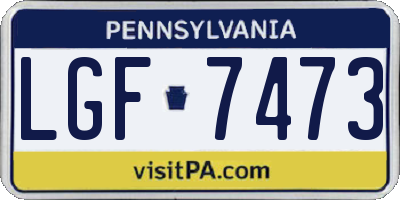 PA license plate LGF7473