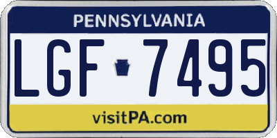 PA license plate LGF7495