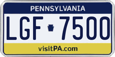 PA license plate LGF7500