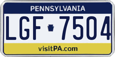 PA license plate LGF7504