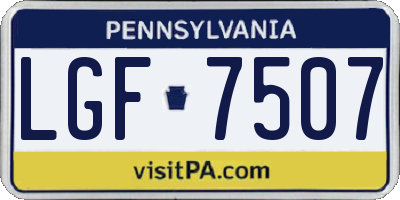 PA license plate LGF7507