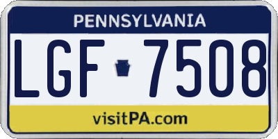 PA license plate LGF7508