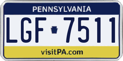 PA license plate LGF7511