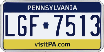 PA license plate LGF7513