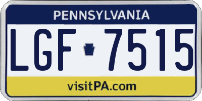 PA license plate LGF7515