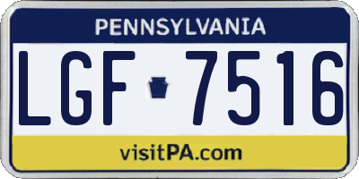 PA license plate LGF7516