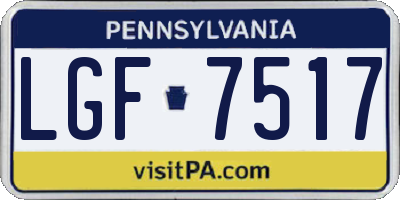 PA license plate LGF7517