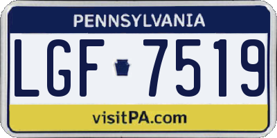PA license plate LGF7519