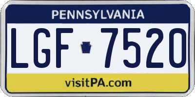 PA license plate LGF7520