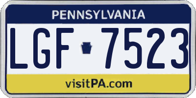 PA license plate LGF7523