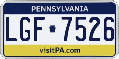 PA license plate LGF7526