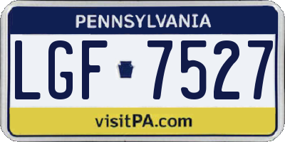 PA license plate LGF7527