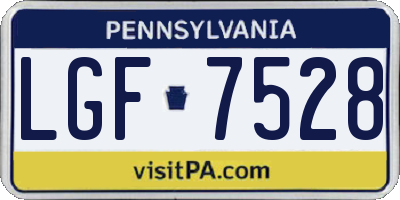 PA license plate LGF7528