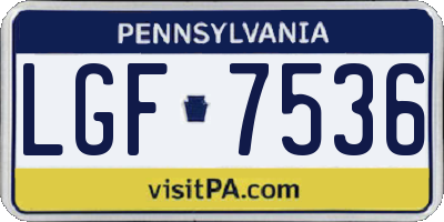 PA license plate LGF7536