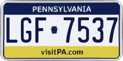 PA license plate LGF7537