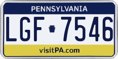 PA license plate LGF7546
