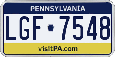 PA license plate LGF7548