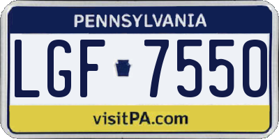 PA license plate LGF7550