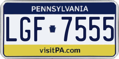 PA license plate LGF7555