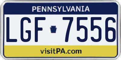 PA license plate LGF7556