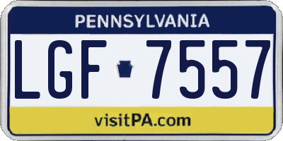 PA license plate LGF7557