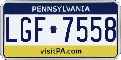 PA license plate LGF7558