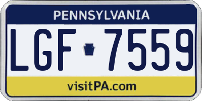 PA license plate LGF7559