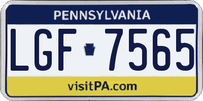 PA license plate LGF7565