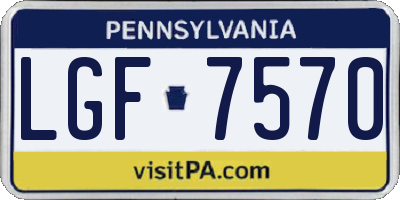 PA license plate LGF7570