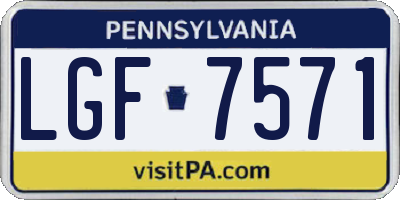 PA license plate LGF7571