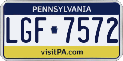 PA license plate LGF7572