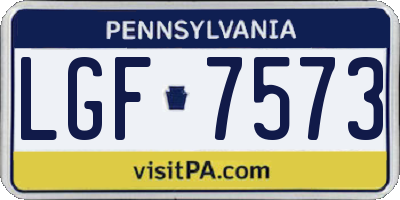 PA license plate LGF7573