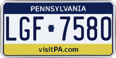 PA license plate LGF7580