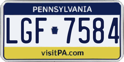 PA license plate LGF7584
