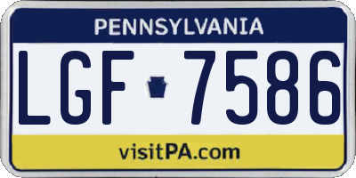 PA license plate LGF7586
