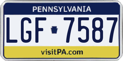 PA license plate LGF7587