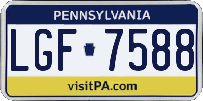PA license plate LGF7588